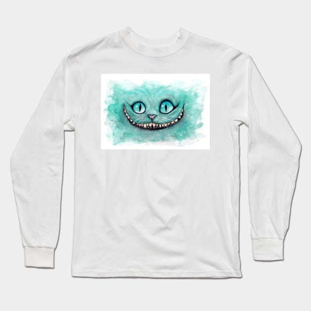 Cheshire Cat - Drawing - Dibujados Long Sleeve T-Shirt by Dibujados